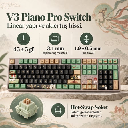 AKKO x Dunhuang Museum 5108B Plus RGB Kablosuz Hotswap Mekanik Gaming Klavye