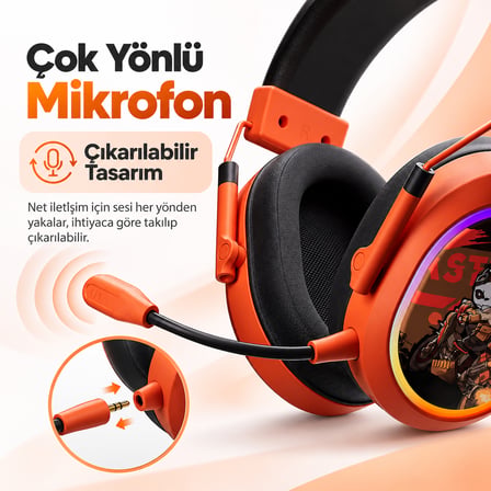 AKKO MA02W Wasteland Survival RGB Kablosuz Gaming Kulaklık