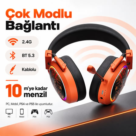 AKKO MA02W Wasteland Survival RGB Kablosuz Gaming Kulaklık