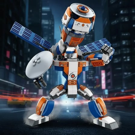 Miniso Lisanslı 5'i 1 Arada Havacılık Transformation Serisi Uydu ve Robot Oyun Bloğu – Eğitici Dönüşen Oyuncak Seti