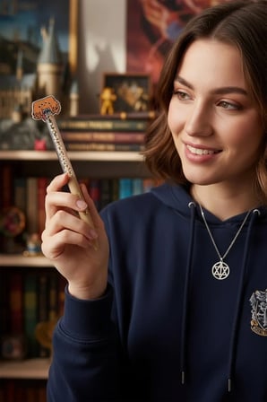 Harry Potter Lisanslı Canavar Kitap Metal Figürlü Kristal Taşlı Tükenmez Kalem – Siyah Mürekkep 16 Cm