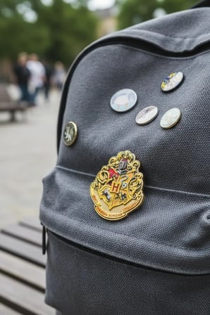 Harry Potter Lisanslı Okul Rozeti – Çinko Alaşım Dayanıklı Çanta ve Ceket Rozeti 4,5 Cm