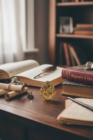Harry Potter Lisanslı Okul Rozeti – Çinko Alaşım Dayanıklı Çanta ve Ceket Rozeti 4,5 Cm