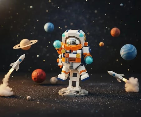 Miniso Lisanslı Havacılık Serisi Astronot Figürü – Parça Birleştirme Özellikli Eğitici ve Dekoratif Oyun Seti 21,5 Cm