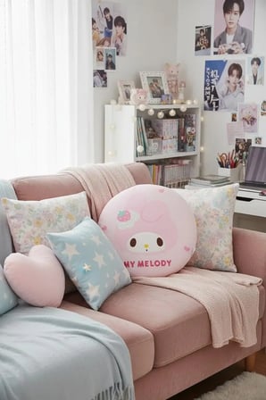 Sanrio Lisanslı My Melody Hafızalı 40 Cm Şekerleme Yastığı – PU Dolgulu Boyun Destekli Yumuşak Uyku ve Dekoratif Yastık