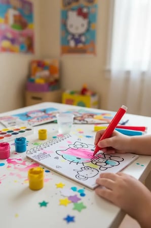 Sanrio Lisanslı Tatlı Serisi Sihirli Mürekkep Boyama Seti – Tekrar Kullanılabilir Suyla Boyama Kitabı ve Kalem Seti 15 Cm
