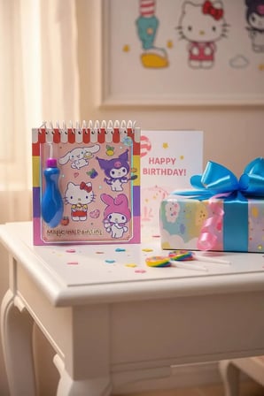 Sanrio Lisanslı Tatlı Serisi Sihirli Mürekkep Boyama Seti – Tekrar Kullanılabilir Suyla Boyama Kitabı ve Kalem Seti 15 Cm