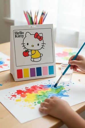 Sanrio Lisanslı Tatlı Koleksiyonu Suluboya Resim Seti – Fırçalı ve Dayanıklı Kağıt İçerikli Çocuk Sanat ve Aktivite Seti 24 Cm