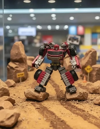Miniso Lisanslı Metal Robota Dönüşen Off-Road Aracı – Dayanıklı Gövde Mavi/Kırmızı 14 Cm