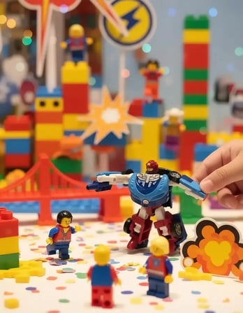 Miniso Lisanslı Metal Robota Dönüşen Yarış Arabası – Aksiyon Dolu Dayanıklı Tasarım Kırmızı/Mavi 14 Cm