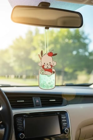 Sanrio Lisanslı Pochacco Renkli Yaz Serisi Araba Kolye Ucu – Dikiz Aynası Aksesuarı