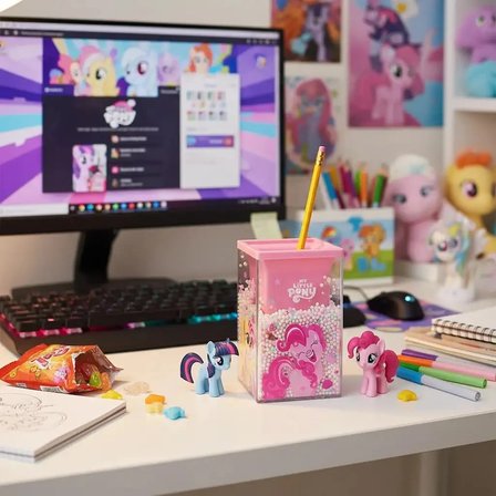 My Little Pony Lisanslı Renkli Top Figürlü Masa Üstü Kalemlik