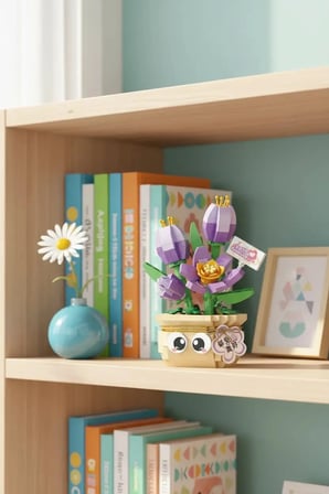 Miniso Lisanslı Bahar Ev Bitkileri Serisi Oyun Bloğu Lale – Dekoratif Eğitici Oyuncak 10 Cm