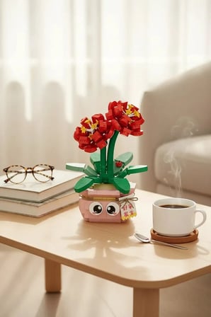 Miniso Lisanslı Bahar Ev Bitkileri Serisi Oyun Bloğu Lilyum – Dekoratif Eğitici Oyuncak 10 Cm