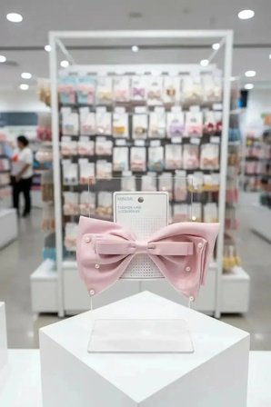 Miniso Lisanslı Boncuklu Fiyonklu Saç Tokası – İnci Detaylı Metal Klipsli Şık Saç Aksesuarı 12 Cm