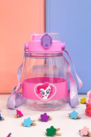 My Little Pony Lisanslı Pinkie Pie Kapaklı ve Askılı Plastik Şişe – Pipetli Matara 1300 Ml