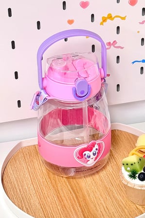 My Little Pony Lisanslı Pinkie Pie Kapaklı ve Askılı Plastik Şişe – Pipetli Matara 1300 Ml