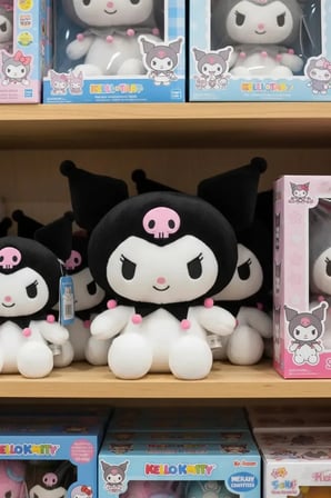 Sanrio Kuromi Lisanslı Oturan Pelüş Oyuncak – Yumuşak Dokulu Dekoratif Karakter Figür 40 Cm