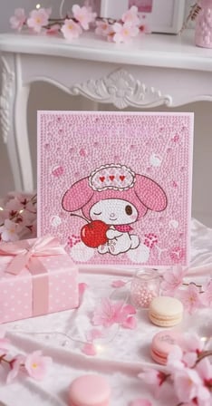 Sanrio Lisanslı My Melody Elmas Mozaik Puzzle 20 Cm – Yaz Plajı Koleksiyonu