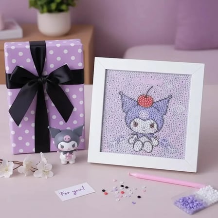 Sanrio Lisanslı Kuromi Elmas Mozaik Puzzle 20 Cm – Yaz Plajı Koleksiyonu