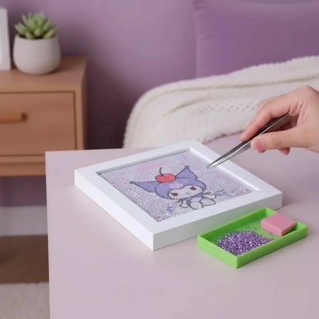 Sanrio Lisanslı Kuromi Elmas Mozaik Puzzle 20 Cm – Yaz Plajı Koleksiyonu
