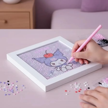 Sanrio Lisanslı Kuromi Elmas Mozaik Puzzle 20 Cm – Yaz Plajı Koleksiyonu