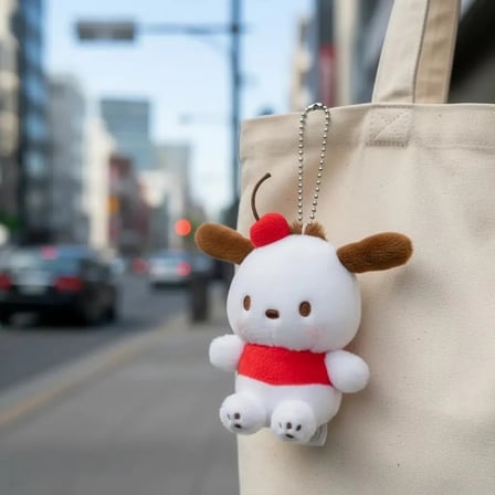 Sanrio Lisanslı Pochacco Peluş Anahtarlık 10 Cm – Kiraz Koleksiyonu Çanta Süsü