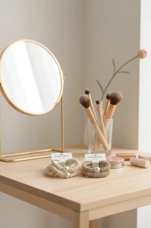 Miniso Lisanslı Boncuklu Kumaş Saç Lastiği Seti – 4 Adet