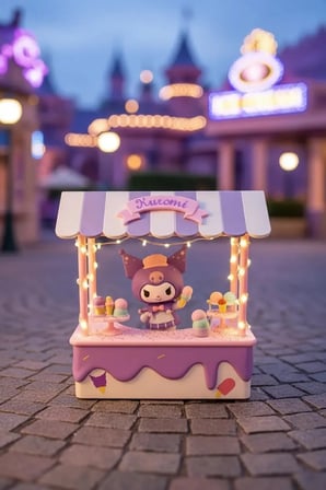 Sanrio Lisanslı Tatlı Market Serisi Dekoratif Masa Lambası – Kuromi