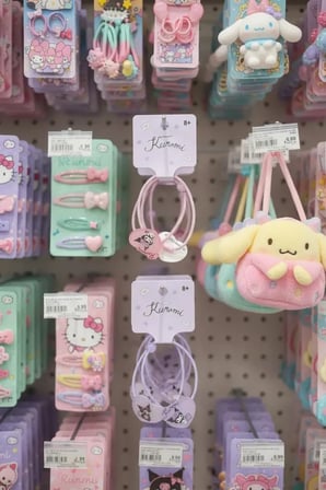 Sanrio Lisanslı Kuromi Saç Lastiği 2li Set – Sevimli Günlük Çocuk Saç Tokası