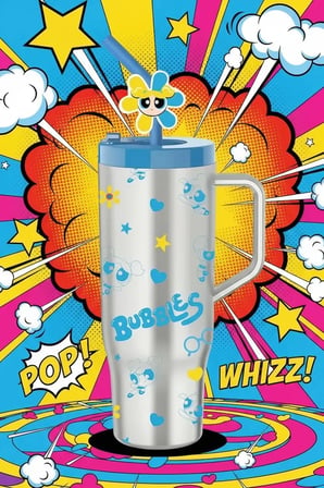 Powerpuff Girls Lisanslı Bubbles Pipetli Plastik Şişe 1250 ML 34 Cm
