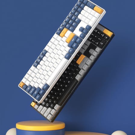 AIGO A108 Starry Blue İngilizce Q Mekanik Klavye Yellow Switch