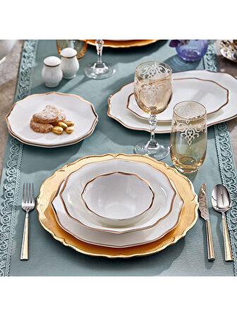 Bernardo Karen 58 Parça 12 Kişilik Bone China Yemek Takımı