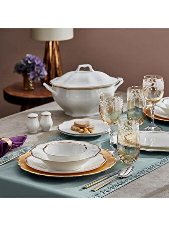 Bernardo Karen 58 Parça 12 Kişilik Bone China Yemek Takımı