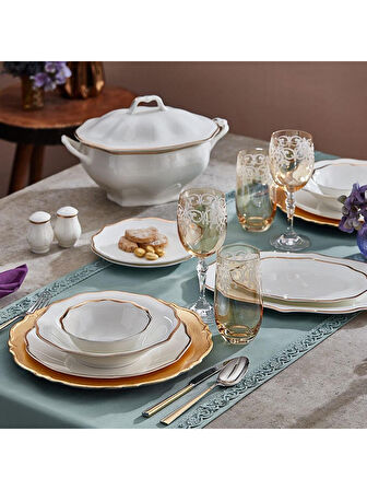 Bernardo Karen 58 Parça 12 Kişilik Bone China Yemek Takımı