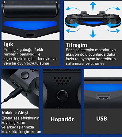 Ps4 Uyumlu Kablosuz Oyun Kolu Gamepad Joystick