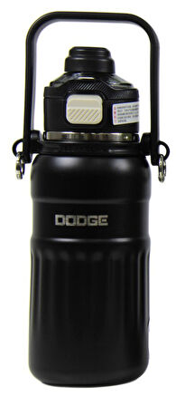 Dodge DB-24546 Çift Kullanım Pipetli/Rahat İçim Siyah 800ml Askılı Çelik Matara