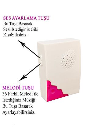 Şahnet Pilli Uzaktan Kumandalı Zil Seti - Kablosuz Kapı Zili Wireless 36 Melodi 