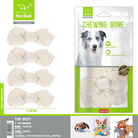 Nunbell Düğüm Köpek Çiğneme Kemiği 4'lü 7,5 cm 15-20 gr/adet