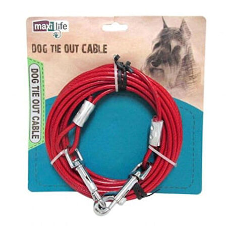 Maxilife 4,5 m x 5 mm Çelik Köpek Bahçe Bağlama Halatı