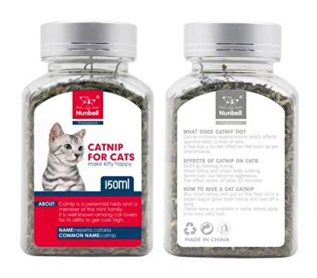 Nunbell Catnip For Cats Ot Yetişkin Kedi Ödülü 150 ml 