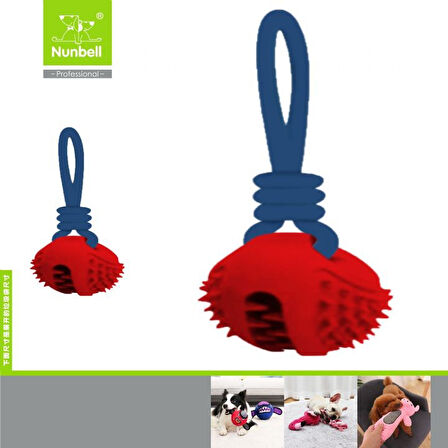 Nunbell Köpek Oyuncaği İpli Dikenli Top