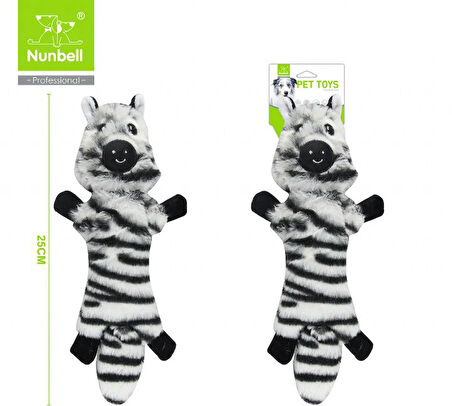 Nunbell Sesli Zebra Peluş Köpek Oyuncağı 25 cm