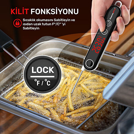 Thermopro TP18S Daldırma/Saplama Izgara/Barbekü/Mangal Et Gıda ölçme Pişirme Termometresi