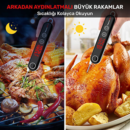 Thermopro TP18S Daldırma/Saplama Izgara/Barbekü/Mangal Et Gıda ölçme Pişirme Termometresi