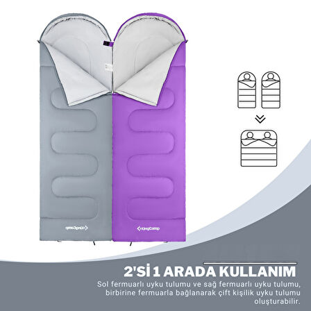 KingCamp Oasis 250 Ultralight Uyku Tulumu M.Grey Sol F.