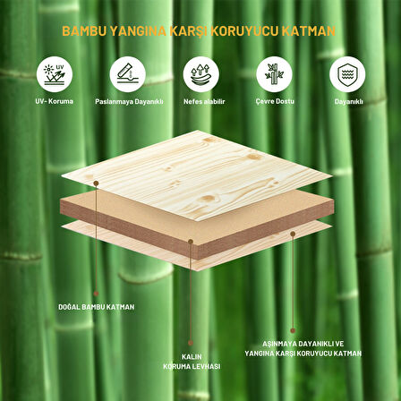 KingCamp Bamboo XL 120x70 Bambu Kamp Masası