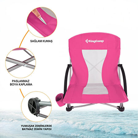 KingCamp Lilac Beach Chair Plaj ve Dinlenme Sandalyesi D.Rose