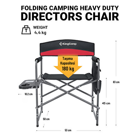 KingCamp Ash Comfort İkili Set Katlanır Kamp Sandalyesi Red