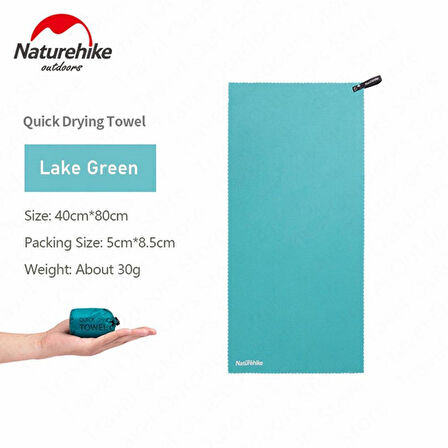 Naturehike MJ01 Ultralight Çabuk Kuruyan Mikrofiber Havlu | 40x80 cm | Lake Green